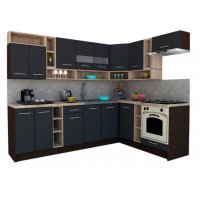 Bucatarie de Colt COSSY NEW 180-260 Dr. Wenge / Decor 0164